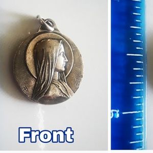 VINTAGE Mary Magdalene Jesus tomb silver charm